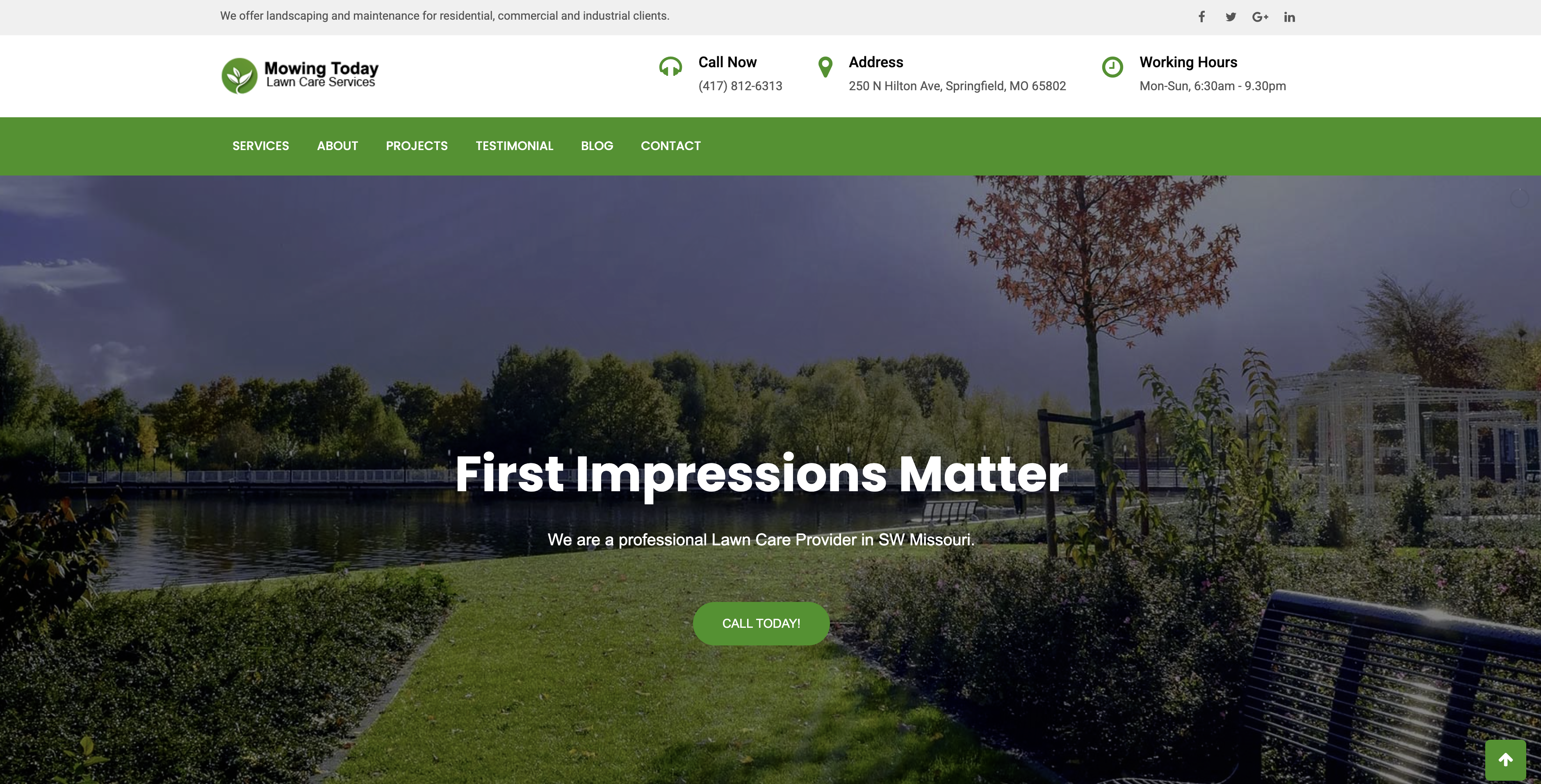 Mowing Today Lawncare Services website