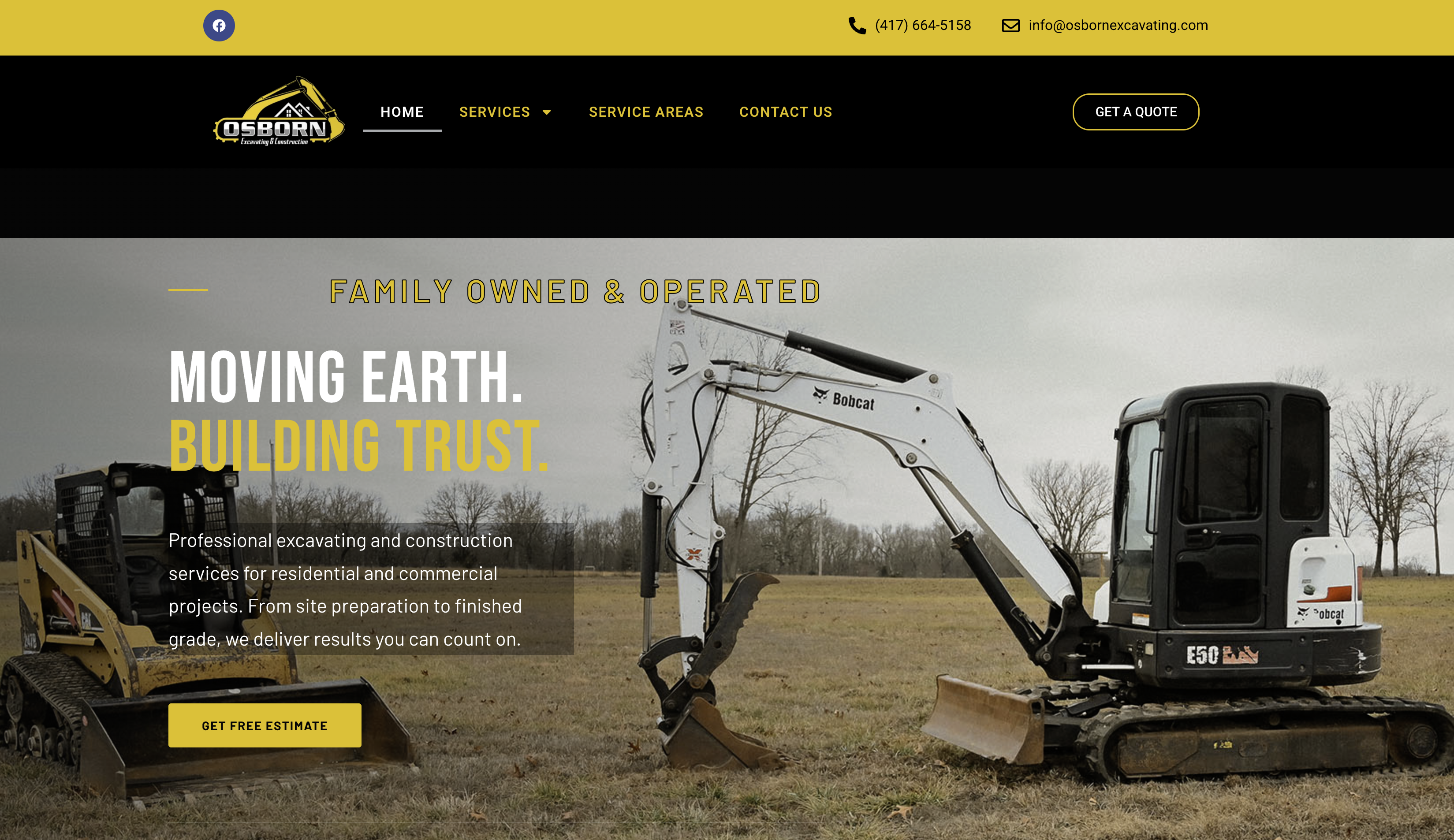 Osborn Excavating Construction website