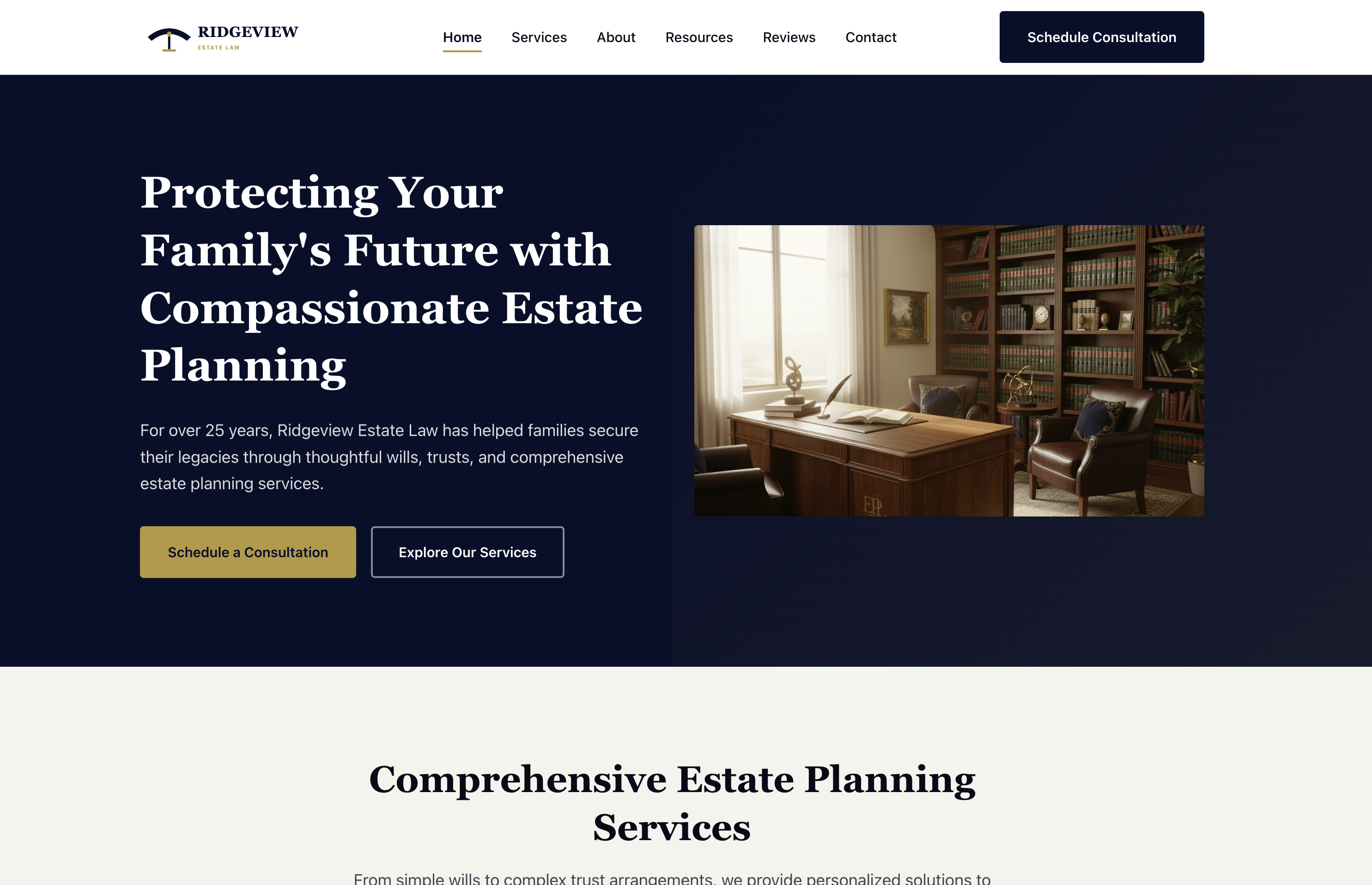 Ridgeview Estate Law website