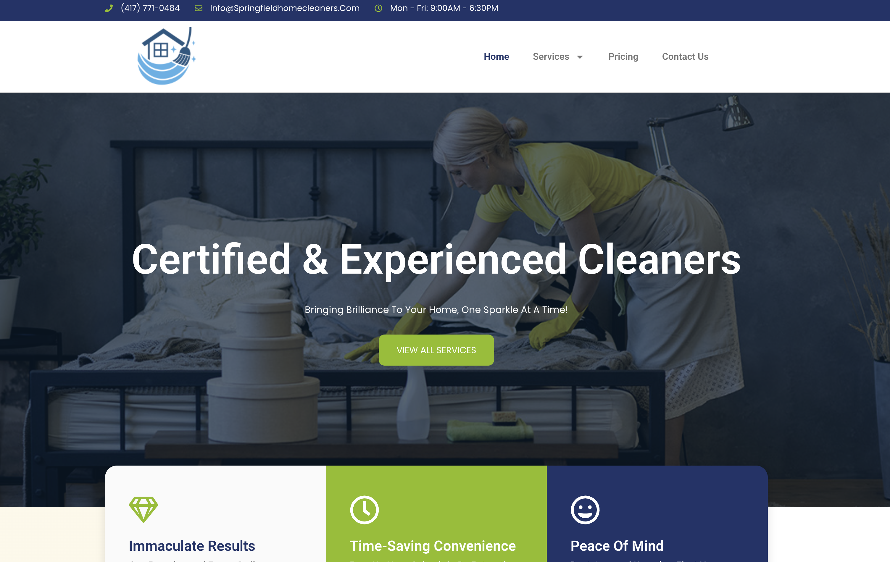 Springfield Home Cleaners website