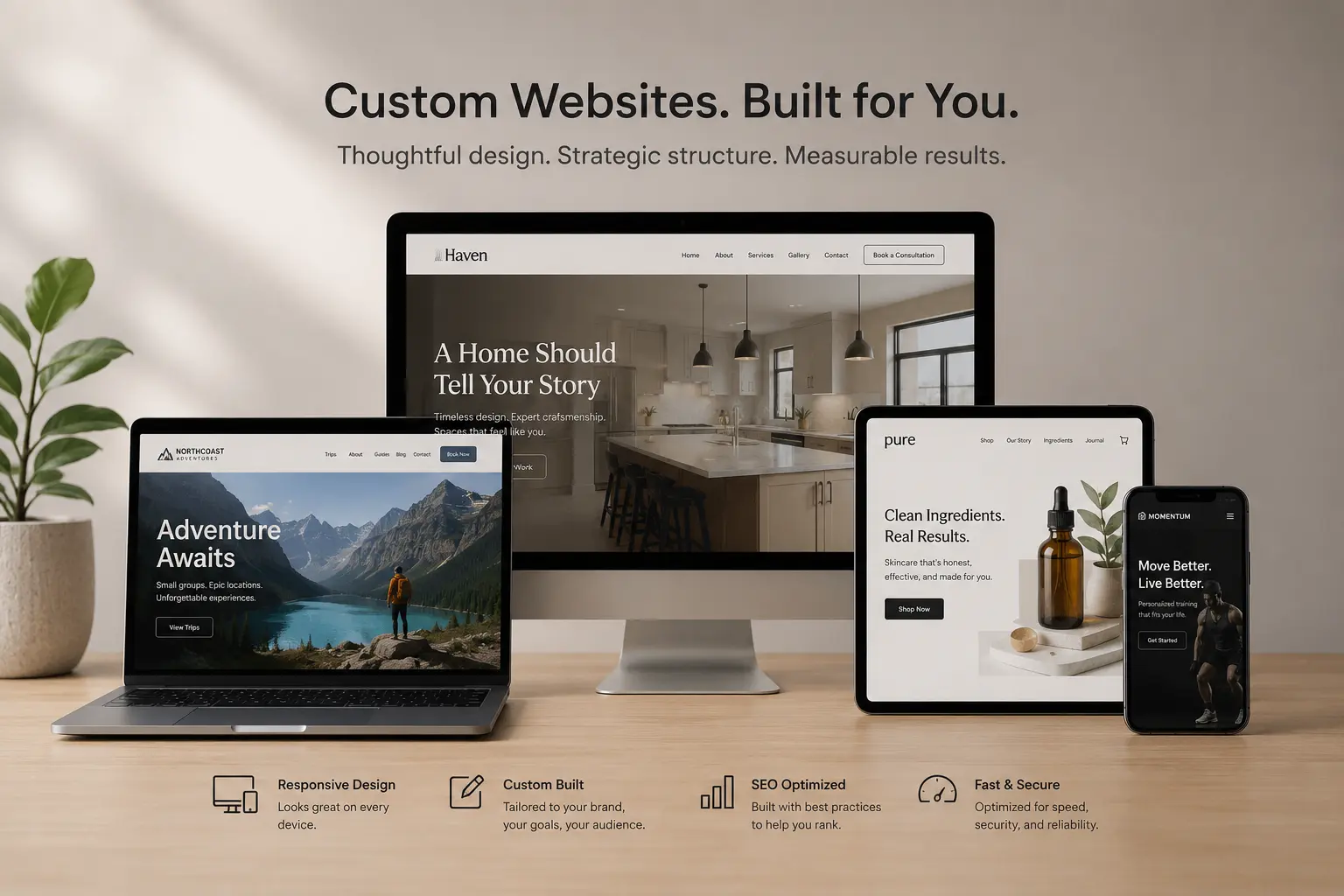 Custom web design project for a Springfield, MO business — responsive on desktop and mobile devices