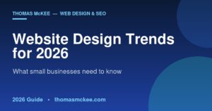 Website design trends 2026 — modern web design concept for small businesses by Thomas McKee