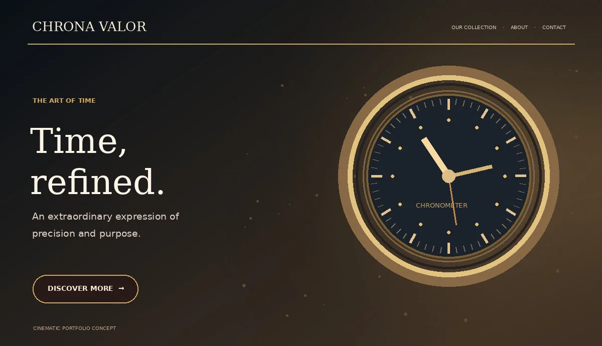 Branded preview of Chrona Valor website concept