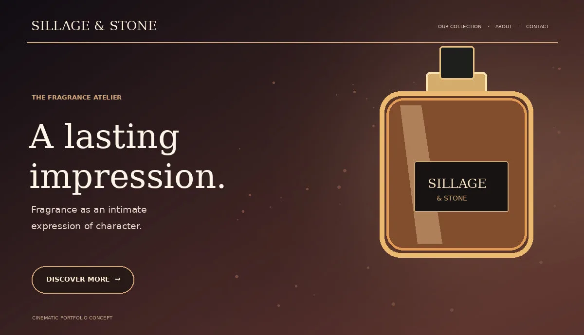 Branded preview of Sillage & Stone website concept