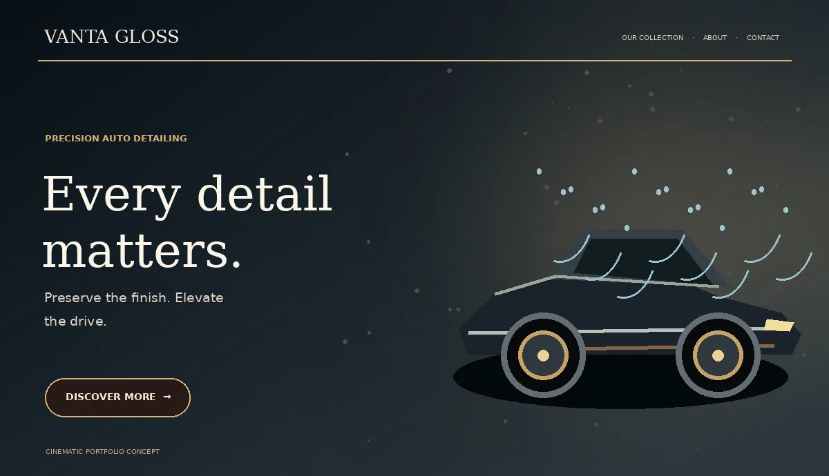 Branded preview of Vanta Gloss website concept