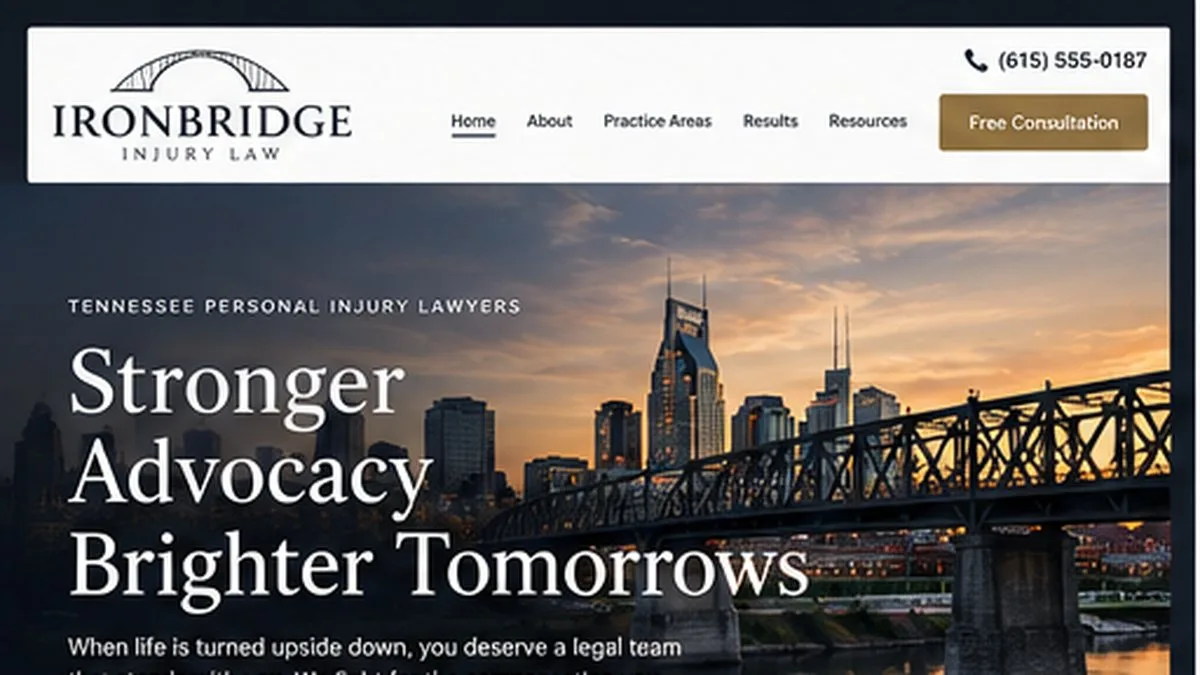 Screenshot of Ironbridge Injury Law website